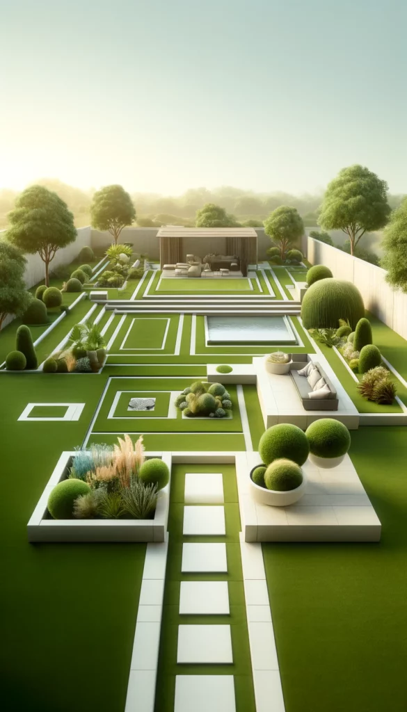 Immagine di un giardino pulito ed ordinato in puro stile minimal